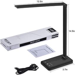Đèn Bàn Học Đọc Sách, Làm Việc (Học Sinh, Sinh Viên, Văn Phòng) LED Chống Cận, Cảm Ứng Nhôm Cao Cấp eLights TD-621