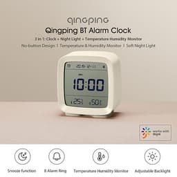 Đồng hồ báo thức thông minh Xiaomi Qingping BT Alarm Clock Temperature Humidity Monitoring Night Light 3 in 1 Multifunctional Clock Work With Mijia