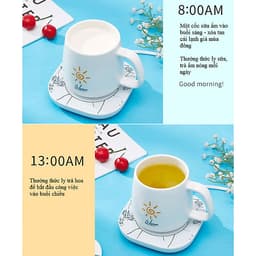 Ly uống nước cafe giữ nóng nhiệt độ, ly đun nước văn phòng, cốc gia nhiệt giữ nóng