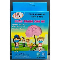 Khẩu Trang Y Tế 5D Trẻ Em Nam Anh - Hộp 10 cái