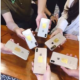 Dán Điện Thoại Hình Mèo Vàng Thần Tài May Mắn