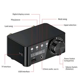 HIFI BT5.0 Digital Amplifier Mini Stereo Audio Amp 100W Dual Channel Sound Power Audio Receiver Stereo AMP USB AUX for