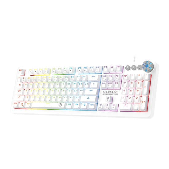 Bàn phím cơ gaming FANTECH MK852 MAXCORE, Màu đen trắng, Switch blue brown - Hàng chính hãng