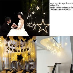 Bộ Dây Đèn Led Trang Trí Kiểu Dáng 10 Ngôi Sao Lớn Nhỏ Trang Trí Noel, Lễ , Tết , Party