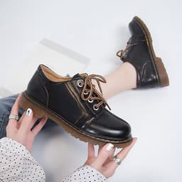 Giày Da Phong Cách Retro Dành Cho Nữ