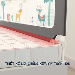Thanh chắn giường cho bé an toàn cao cấp chống kẹt, cao tới 105cm, hạ được 1 góc, 24 nắc điều chỉnh mẫu mới nhất trượt lên xuống (Giá 1 thanh) 
