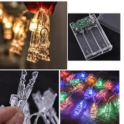 Bộ dây 20 kẹp ảnh có đèn led trang trí sinh nhât, nhà cửa, sự kiện chụp ảnh MT-203 (dùng pin AA)