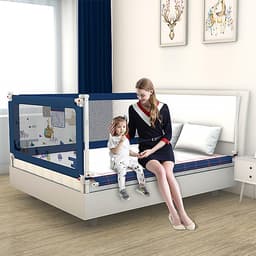 Thanh chắn giường cho bé an toàn cao cấp chống kẹt, cao tới 105cm, hạ được 1 góc, 24 nắc điều chỉnh mẫu mới nhất trượt lên xuống (Giá 1 thanh) 