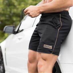 Quần đùi gym nam, Quần short thể thao nam, Quần đùi tập gym nam thun lưới - Thích hợp tập gym, đá bóng, chạy bộ, thể thao, bóng rổ hoặc giữ ấm cơ thể (SP065)