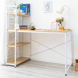 Bàn Làm Việc BEYOURs Neuly Table Gỗ Chân Sắt Phối Kệ Sách Đa Năng