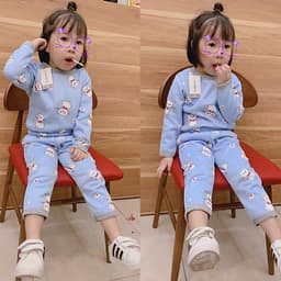 Bộ nỉ bông ấm áp cho bé gái