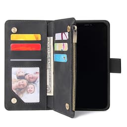 For iPhone 11 iPhone 11 pro iPhone 11 pro max PU Leather Side Magnetic Buckle Multi-card Bracket Full Protective Case with Zipper Wallet Style:iPhone 11 Pro