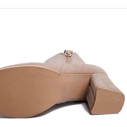 IELGY [Size34-43] Thick bottom women's shoes tide comfortable mid-heel 7cm fashion short boots shoes