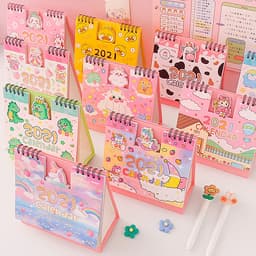 Lịch Để Bàn 2021 Siêu Dễ Thương Để Bàn Làm Việc Học Tập Tặng Kèm Sticker Trang Trí 