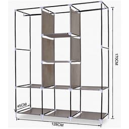 Tủ Quần Áo miDoctor Cải Tiến Thế Hệ Mới, Tủ Vải Quần Áo 3 Buồng 8 Ngăn 1,7m Cao Cấp
