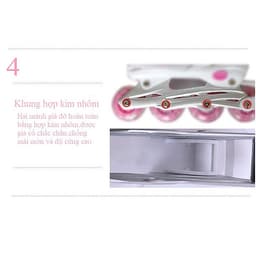 Giày trượt Patin thể thao tăng cường vận động, giải trí cho trẻ em HM089 bánh xe phát sáng tặng kèm bộ đồ bảo hộ 7 món
