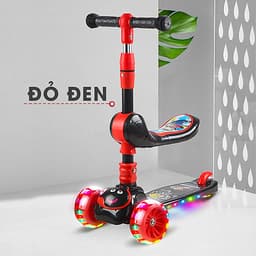 Xe trượt scooter 3 bánh cao cấp dành cho bé, phát nhạc, bánh xe phát sáng vĩnh cửu, rèn luyện vận động, tăng chiều cao cho bé, chịu lực lên tới 90kg