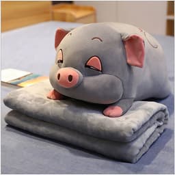 GỐI MỀN heo phê ngủ 3 trong 1, 4 chiều siêu mịn, bộ chăn gối văn phòng