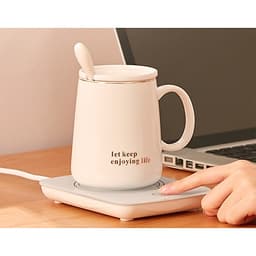 Ly uống nước cafe giữ nóng nhiệt độ, ly đun nước văn phòng, cốc gia nhiệt giữ nóng