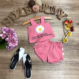 Combo 4 Bộ quần áo bé gái từ 8kg đến 35kg,vải cotton 100% mềm mại 4 chiều, thấm hút mồ hôi tốt, áo 2 dây,hình hoa cúc dễ thương