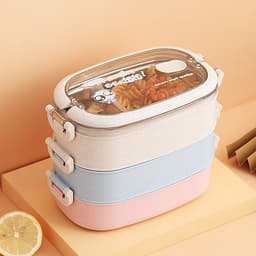 Bộ Hộp Cơm Giữ Nhiệt 2 Lớp 2 Tầng 2 Ngăn INOX304 Thiết Kế Hiện Đại