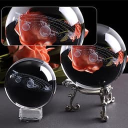 Quả Cầu Pha Lê Khắc Hệ Mặt Trời (6cm) 