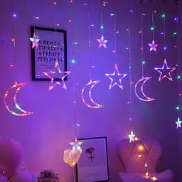 Dây Đèn LED Rèm Trăng Sao Chống Thấm Nước Trang Trí Ngoài Trời - Dài 2.5 Mét