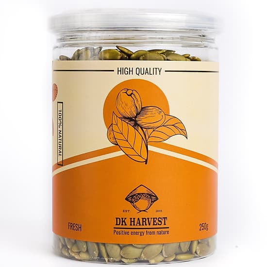 Hạt Bí Xanh (Đã Tách Vỏ) Nhập Khẩu – DK Harvest - 100% nguyên chất và không ướp muối - 250g, 500g