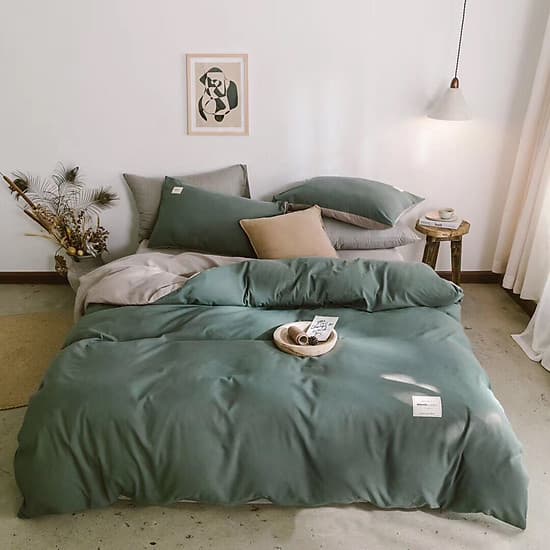 Bộ 4 món chăn ga gối cotton Tici cao cấp TC45 hàng đẹp (set gồm 1 ga, 1 chăn có khóa lồng được ruột, 2 vỏ gối)