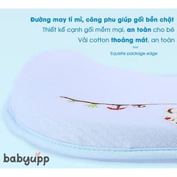 Gối cao su non chống méo đầu, bẹp đầu, nghẹo cổ, còm lưng cho bé. Gối cho trẻ sơ sinh Babyupp
