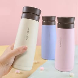 Bình Giữ Nhiệt Lock&Lock Macaron 450ml LHC4230 - Hàng Chính Hãng, Chất Liệu Thép Không Gỉ, Có Lưới Lọc Trà Tiện Dụng Kèm Ống Hút Inox 304