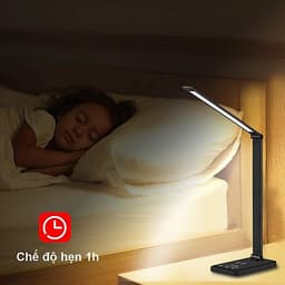 Đèn Bàn Học Đọc Sách, Làm Việc (Học Sinh, Sinh Viên, Văn Phòng) LED Chống Cận, Cảm Ứng Nhôm Cao Cấp eLights TD-621