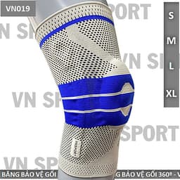 Băng Bảo Vệ Khớp Gối 360º VNS - VN019, Hỗ Trợ Chấn Thương Gối, Bảo Vệ Dây Chằng Gối, Sụn Chêm, Bánh Chè Gối, Đau Nhức Khớp Gối, Thoái Hóa Khớp Gối