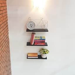 Bộ 3 Kệ Gỗ Trang Trí Treo Tường Giấu Chân 40cm x 15cm KT117  (Nhiều màu)