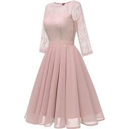 Đầm Dự Tiệc Tay Lở Phối Ren Thanh Lịch