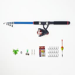 Bộ cần câu rút cacbon kèm máy + dây + bộ phao lưỡi và phụ kiện, bộ khung thon mảnh, tay cầm vững chắc, phù hợp với người mới tập câu