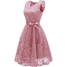 Đầm Ren Dự Tiệc Cổ Chữ V Sát Nách Thắt Lưng Công Chúa