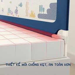 Thanh chắn giường cho bé an toàn cao cấp chống kẹt, cao tới 105cm, hạ được 1 góc, 24 nắc điều chỉnh mẫu mới nhất trượt lên xuống (Giá 1 thanh) 