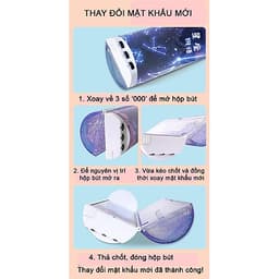 Hộp bút đa năng thông minh có kim tuyến có mật khẩu cơ xoay dành cho học sinh rất tiện lợi