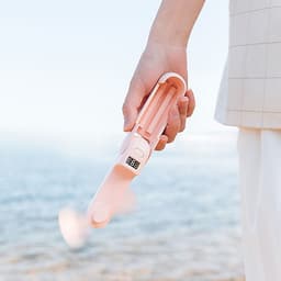 Quạt mini cầm tay kiêm pin sạc dự phòng và kẹp điện thoại 3 trong 1 nhỏ gọn tiện lợi dung lượng 1200mAh thiết kế mặt LED điện tử