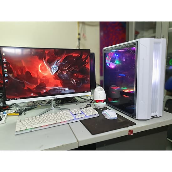  Bộ máy tính màn hình CONG 24 inch linh kiện mới full box dùng văn phòng, học tập, chơi game (Sản phẩm trọn bộ đã cài đặt win, office, quý khách cắm điện là dùng...)