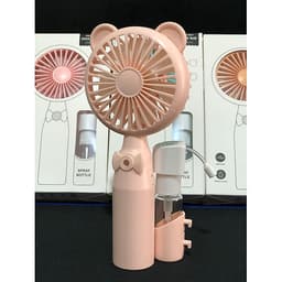 Quạt cầm tay mini có phun sương chất liệu nhựa ABS bền đẹp thiết kế đáng yêu có cổng sạc hình tai gấu