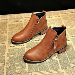 Giày bốt Martin Hàn Quốc đế dày khóa kéo thời trang nữ tính
