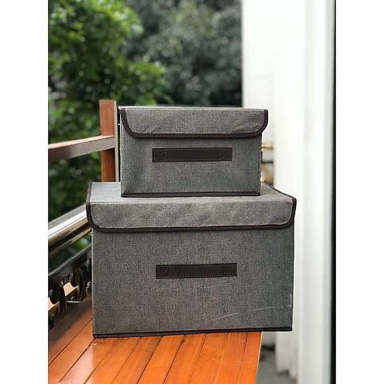 2 Hộp Vải Đựng Đồ Cá Nhân, Đựng Quần áo, Vớ, Đồ Lót, Đồ Chơi Size L,M