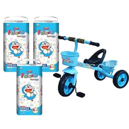 Combo 3 gói tã Goo.n Friend M54/L46/XL40/XXL34/XXXL22 + 6 miếng tặng xe 3 bánh và đồ chơi Toys House cho bé