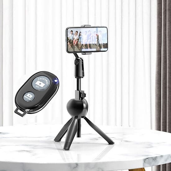 Chân Máy Chụp Ảnh, Quay Phim, Livestream Kẹp Ipad, Điện Thoại LT04 - Có Điều Khiển Từ Xa - Hàng Nhập Khẩu
