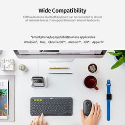 Logitech K380 Wireless Bluetooth 3.0 Keyboard EASY-SWITCH Keyboard Multi-device Connection Multiple Operating Systems