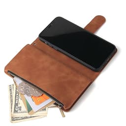 For iPhone 11 iPhone 11 pro iPhone 11 pro max PU Leather Side Magnetic Buckle Multi-card Bracket Full Protective Case with Zipper Wallet Style:iPhone 11 Pro