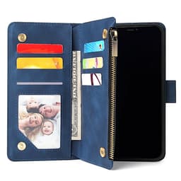 For iPhone 11 iPhone 11 pro iPhone 11 pro max PU Leather Side Magnetic Buckle Multi-card Bracket Full Protective Case with Zipper Wallet Style:iPhone 11 Pro