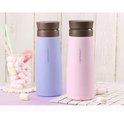 Bình Giữ Nhiệt Lock&Lock Macaron 450ml LHC4230 - Hàng Chính Hãng, Chất Liệu Thép Không Gỉ, Có Lưới Lọc Trà Tiện Dụng Kèm Ống Hút Inox 304